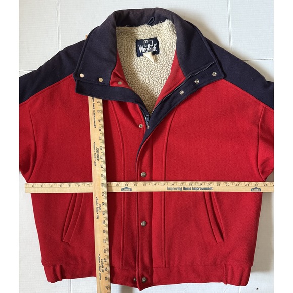WOOLRICH - Men's Vintage Red Wool Bomber Jacket - Size X-Large - XL* - Picture 6 of 14